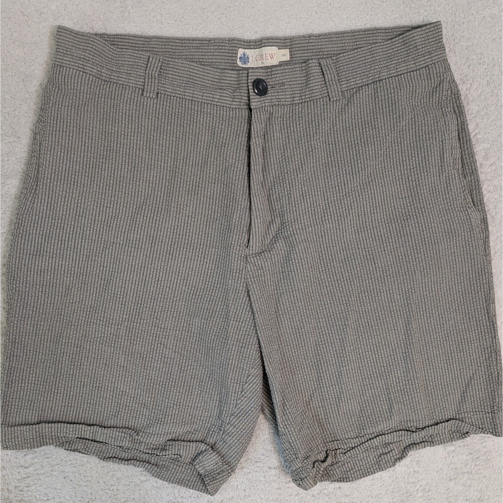J. Crew Chino Shorts 33x8" Lightweight Seersucker Striped Cotton Casual‎ Men's